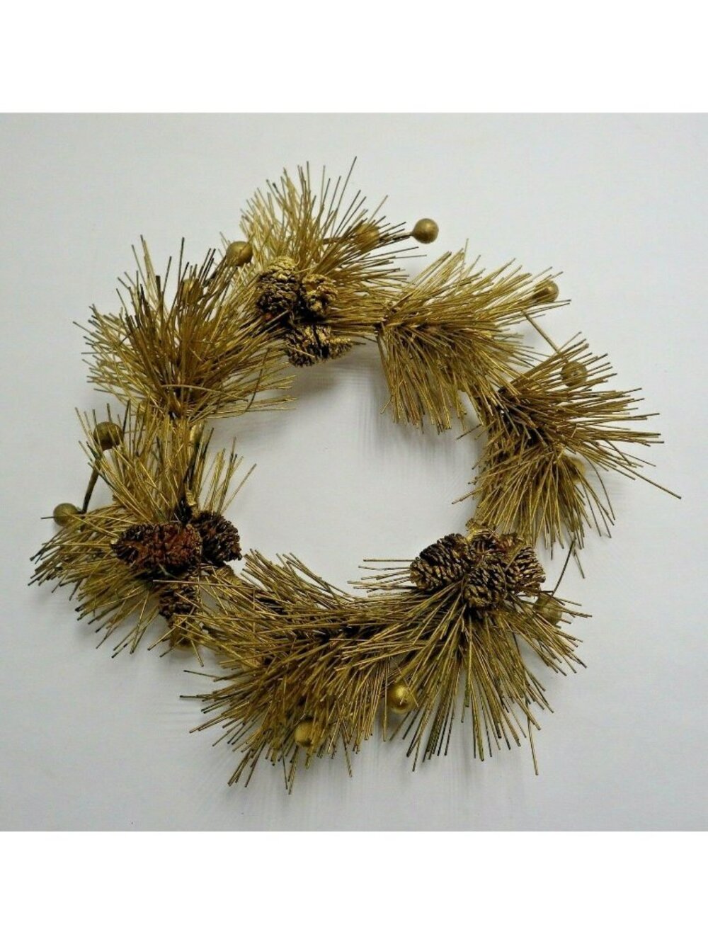 Candle Ring Gold Pine cone Needles Vintage